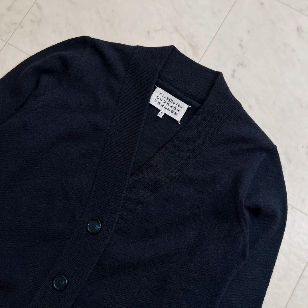 Maison Margiela エルボーパッチ 4ステッチ カーディガン 紺