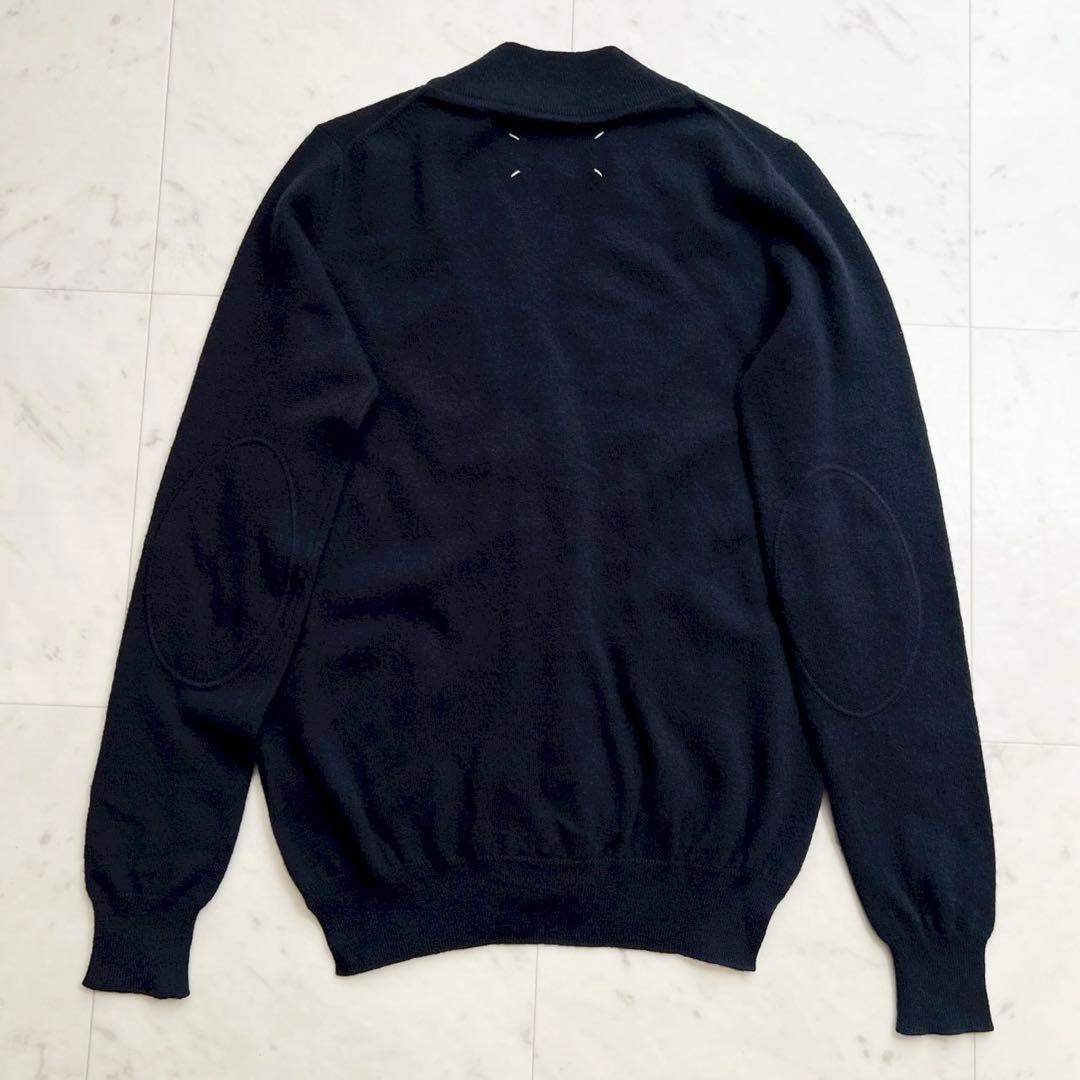 Maison Margiela エルボーパッチ 4ステッチ カーディガン 紺