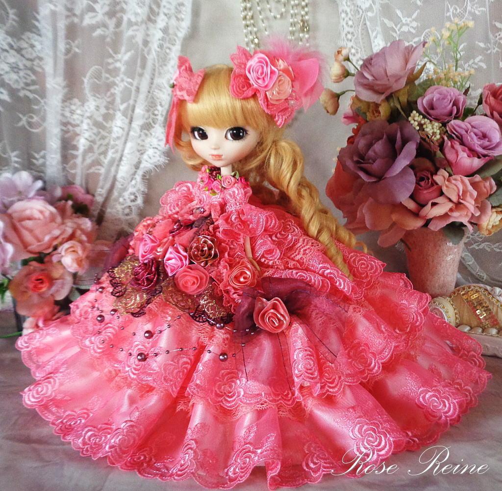 ★初売りセール アンネローゼ王妃 麗しのコーラルピンクフリルドールドレス豪華4P