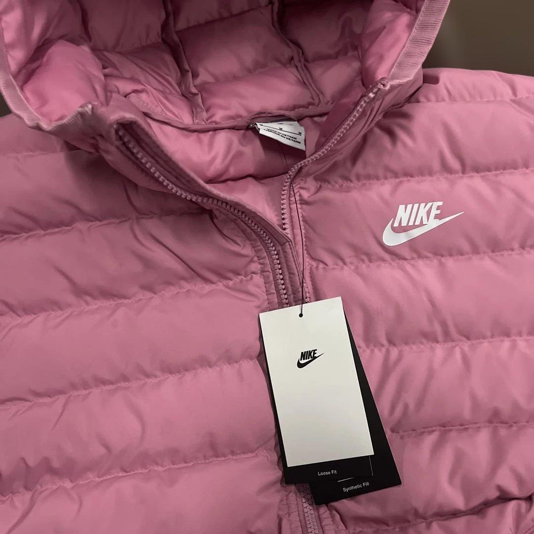 新品 キッズダウン 短丈 ストーリート系 NIKEピンクダウン