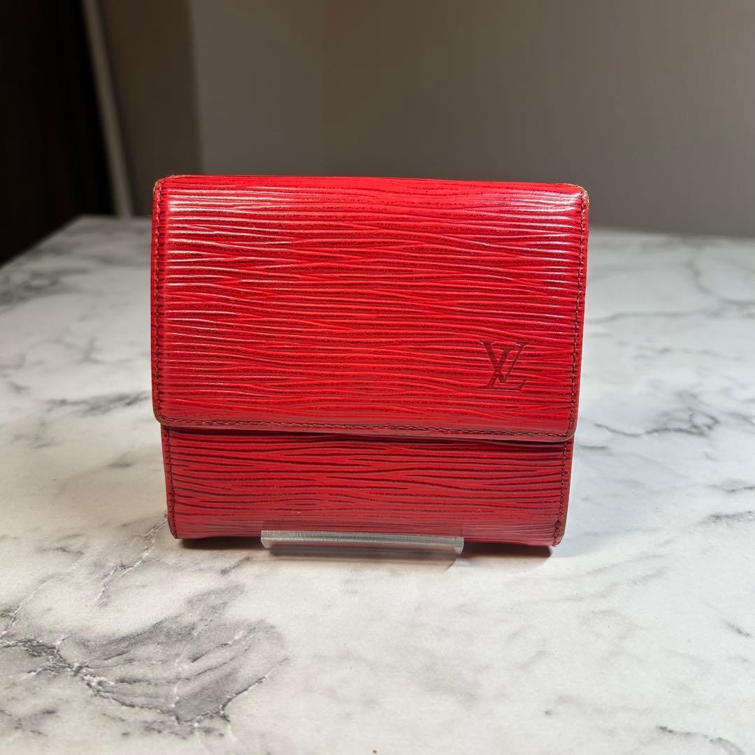 LV ルイヴィトン 3つ折り財布 エピ ポルトピエカルトクレディ モネ 赤