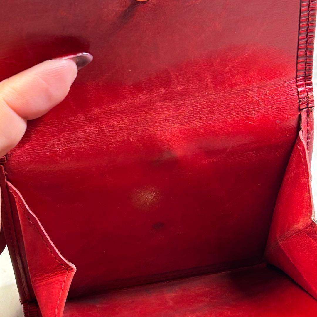 LV ルイヴィトン 3つ折り財布 エピ ポルトピエカルトクレディ モネ 赤