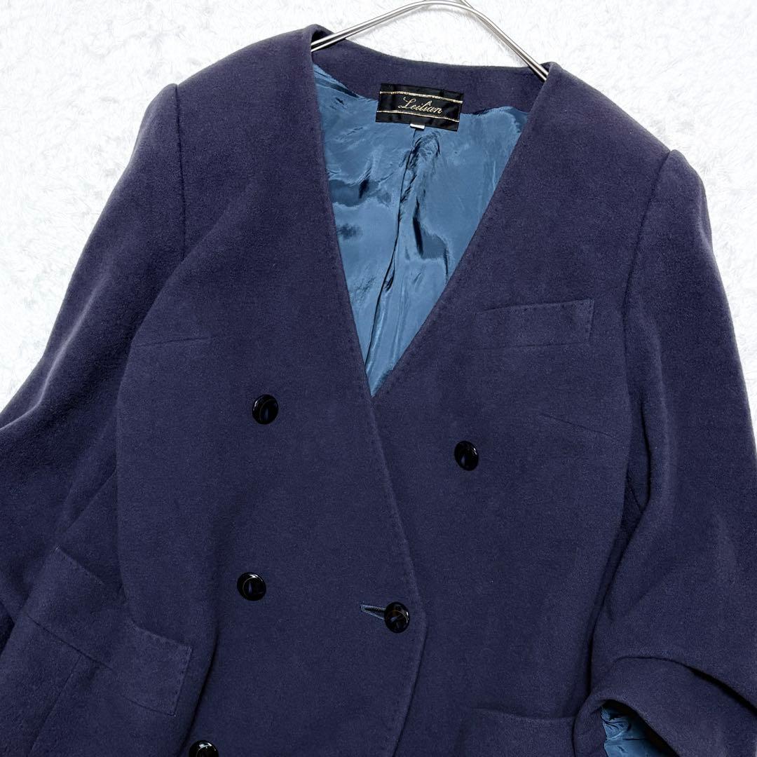 【美品】希少 レリアン 大きいサイズ 15+ カシミヤ コート 上品 イタリア製