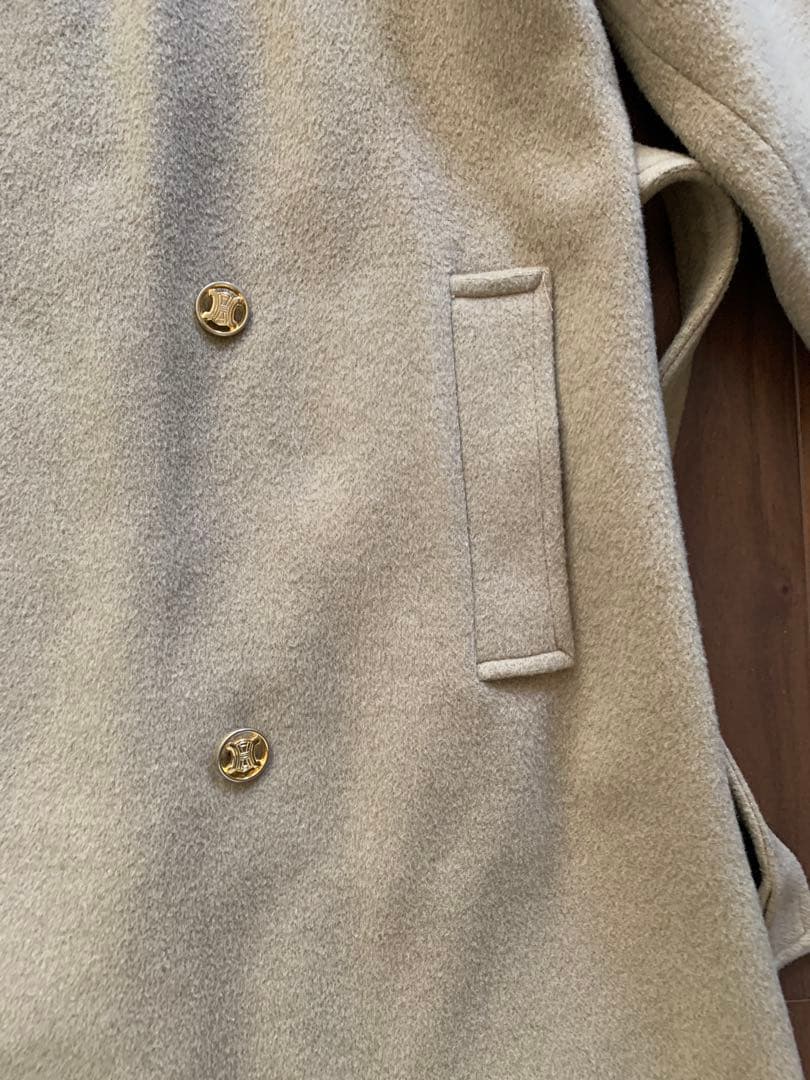 CELINE ウールコート ベージュ 金ボタン オールドセリーヌ
