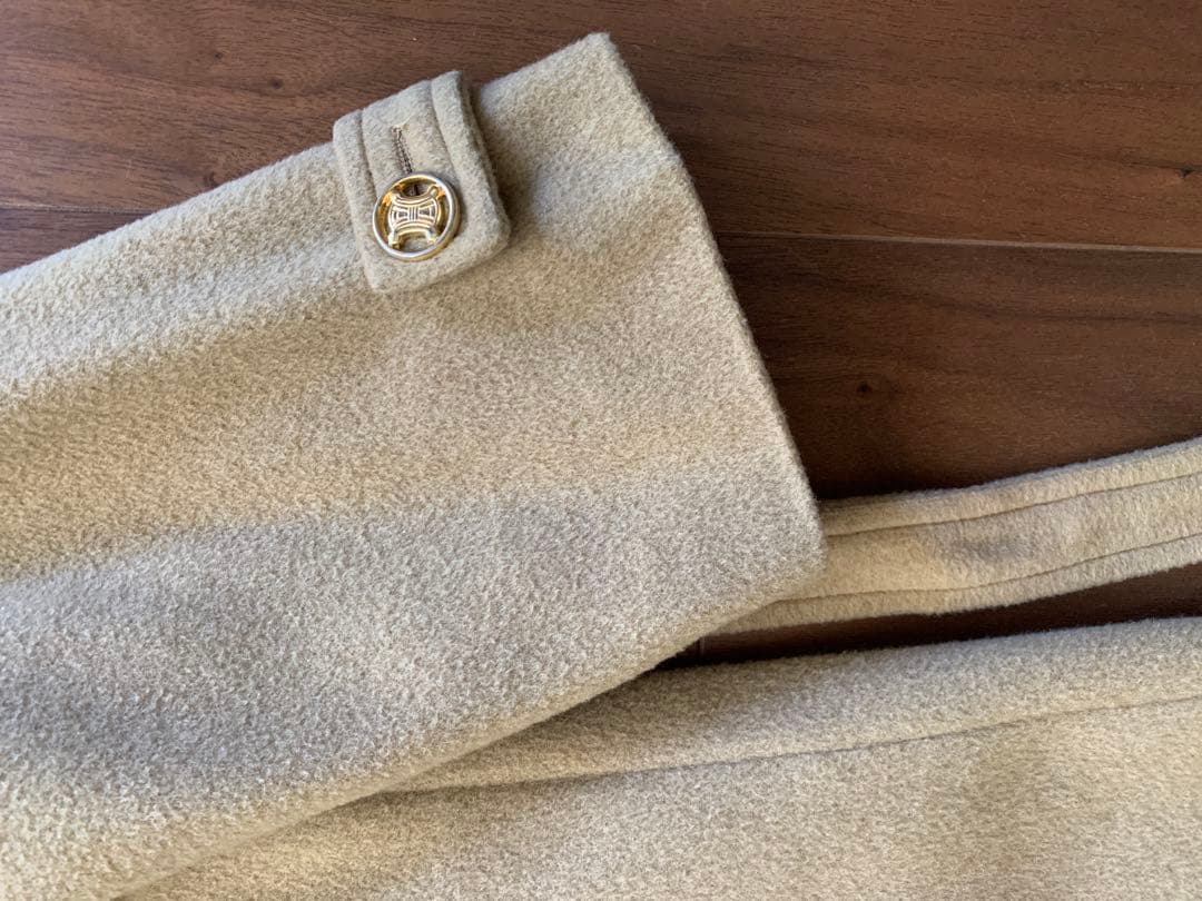 CELINE ウールコート ベージュ 金ボタン オールドセリーヌ