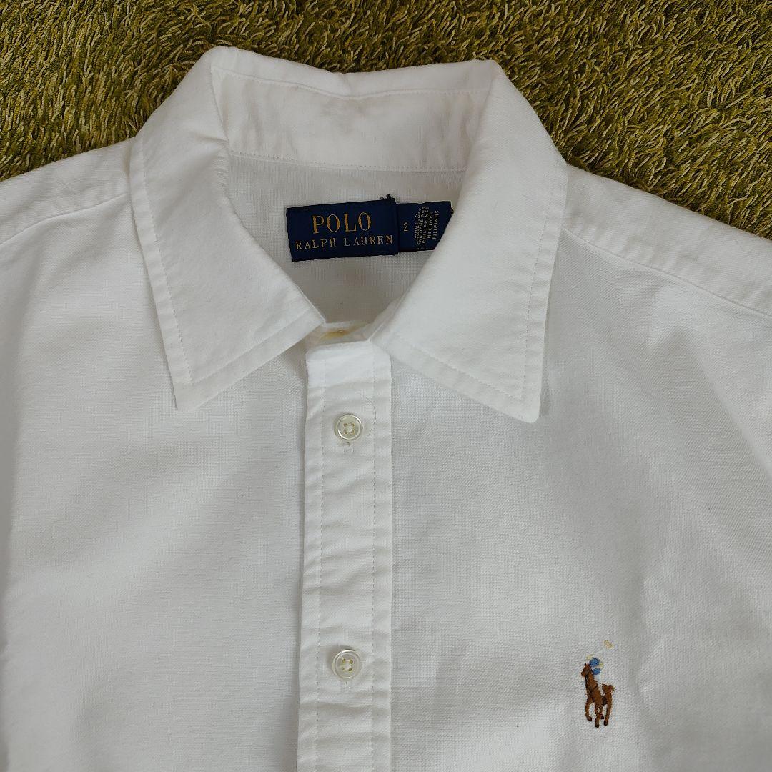 POLO RALPH LAUREN シャツワンピース ベルト ポニー刺繍 白　2