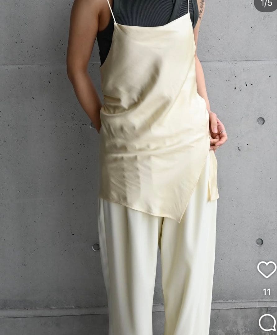 CLANE DRAPE SATIN CAMISOLE TOPS クラネ