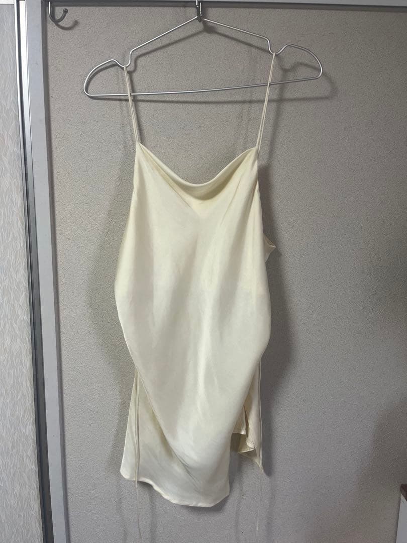 CLANE DRAPE SATIN CAMISOLE TOPS クラネ
