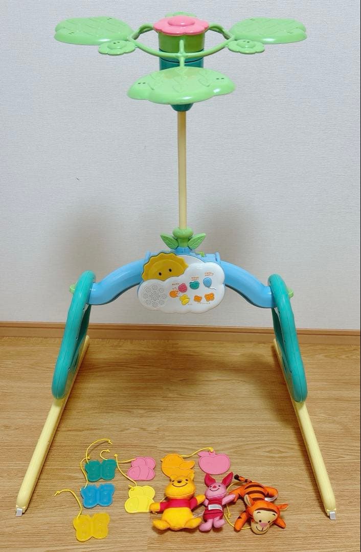 【美品／箱あり】くまのプーさん　回転6Wayジムにへんしんメリー プーメリー