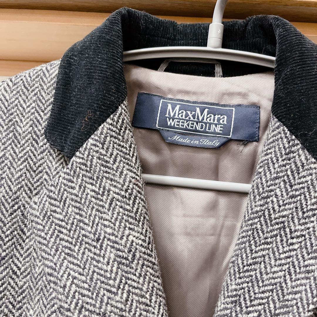 MAXMARA WEEKEND ヘリンボーンジャケットイタリア製40 ボタン欠品
