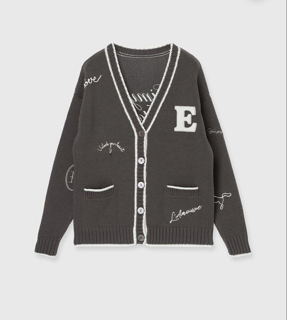 Embroideryモチーフニットカーディガン