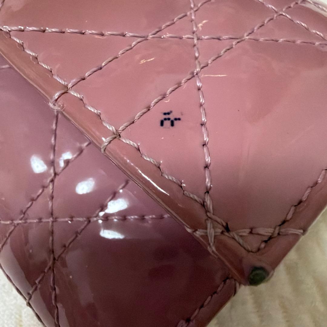 Dior パテントレザー ピンク 三つ折り財布