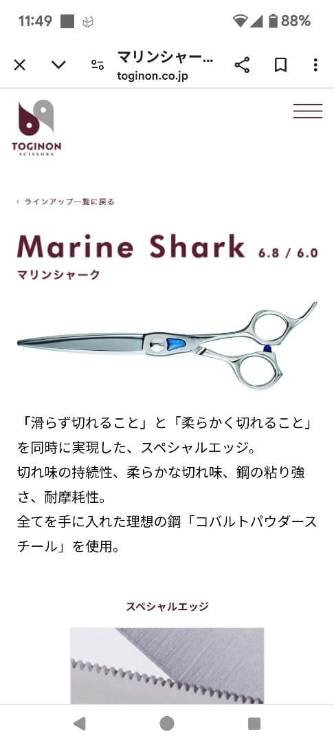 トギノン　マリンシャーク6.8インチ