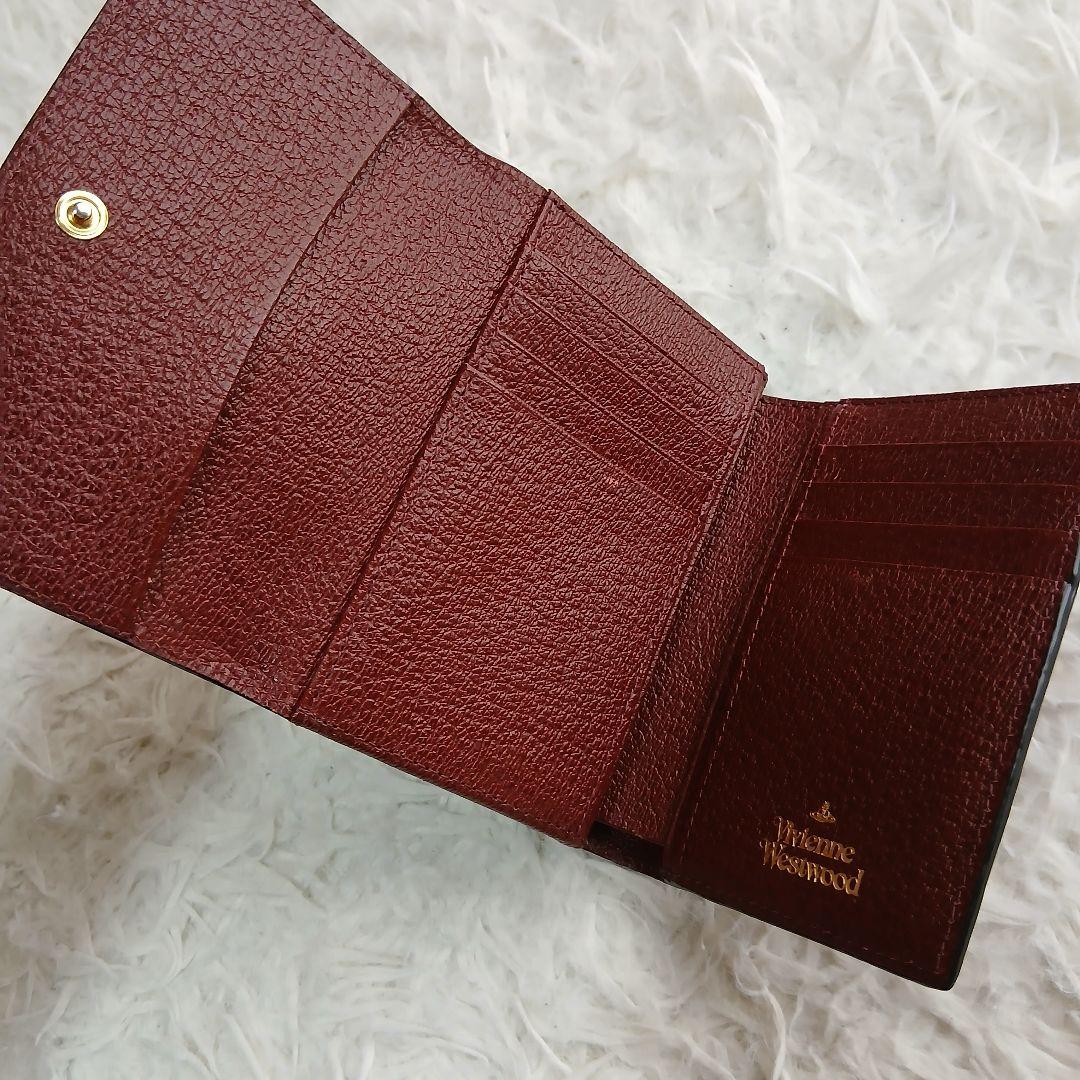 【Vivienne Westwood】オーブ　3つ折り財布 レザーガマ口