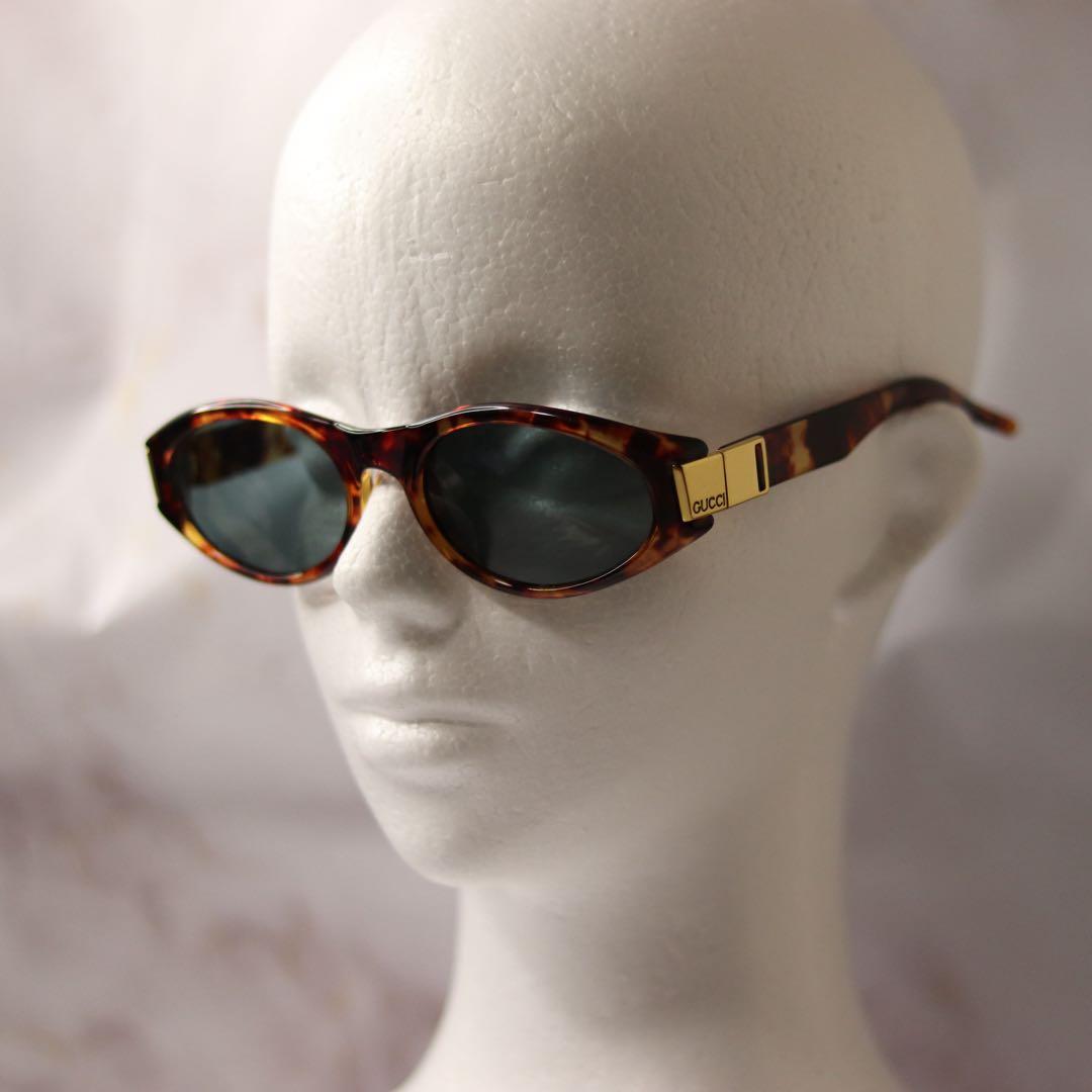 GUCCI メタルプレート y2k ゴールド レトロ サングラス ケース付き