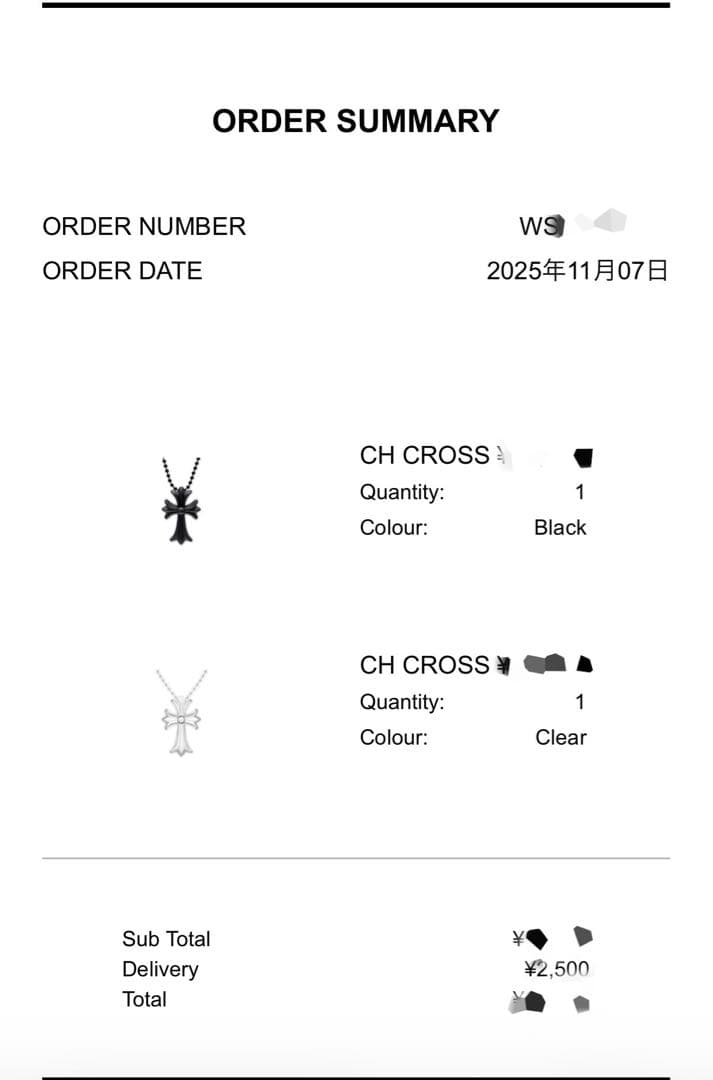CHROME HEARTS クロムハーツ シリコンCHクロスネックレス ブラック