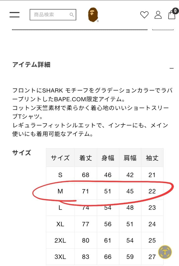 美品 A BATHING APE シャークデザイン ブラックT