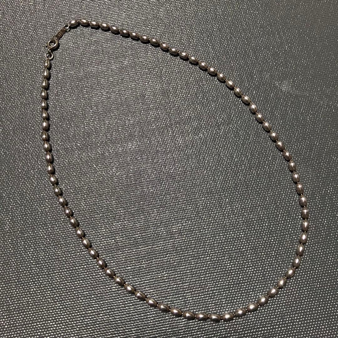 SILVER 925 シルバー ネックレス ボールチェーン 楕円
