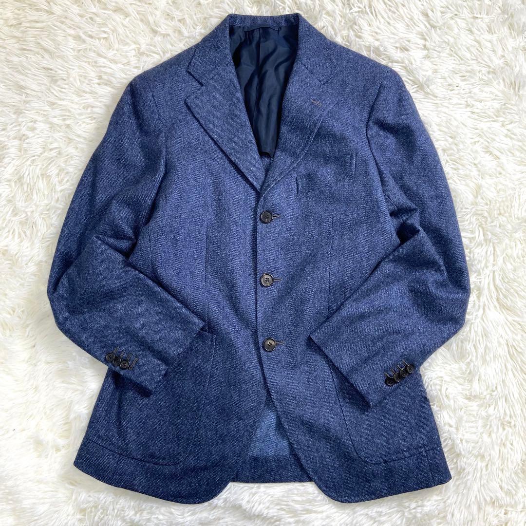 BEAMS F ネイビー ウール混紡 テーラードジャケット M