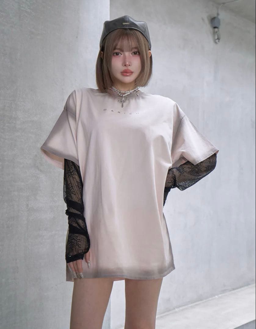 SIN9293⟭⟬ ⁷☽︎‪︎.*·̩͙様ダーリッチ インナーレーススプレーTシャツ