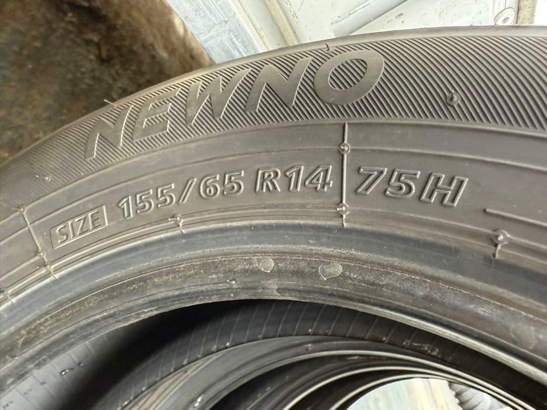 ブリヂストンサマータイヤ155／65R14 75H深溝