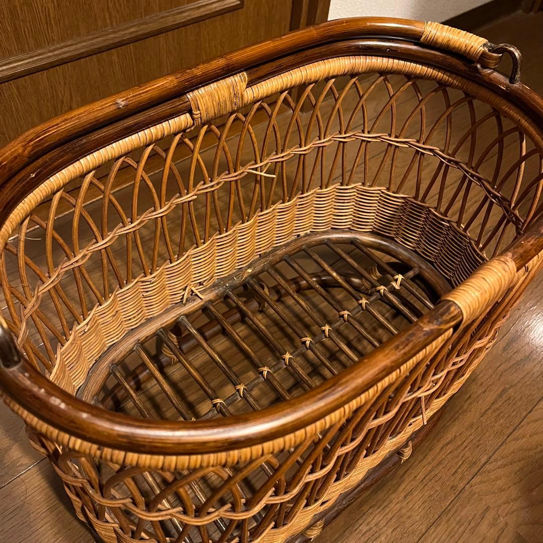 ラタンバスケット　アンティーク