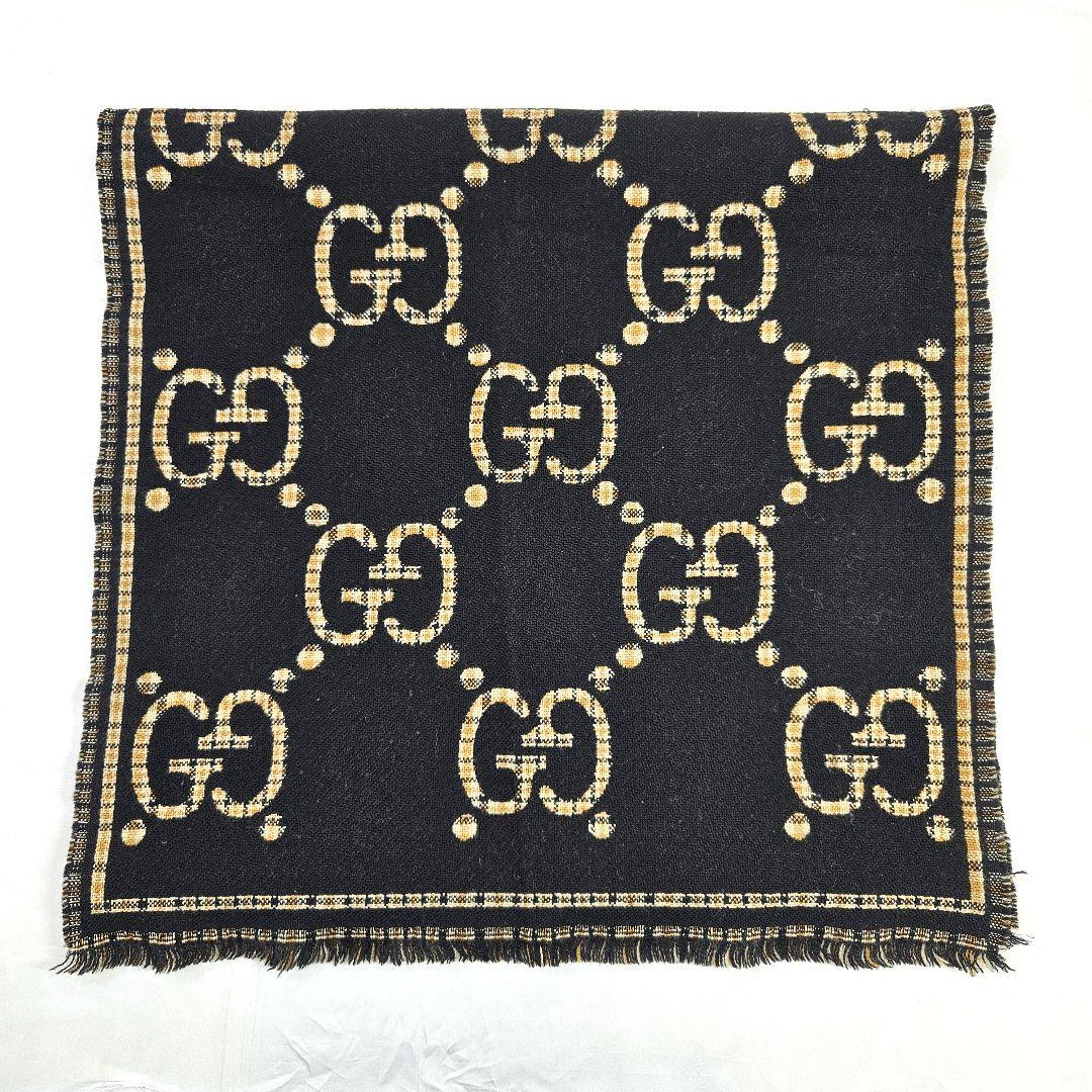 GUCCI グッチ GG ジャガード チェック柄 ストール マフラー