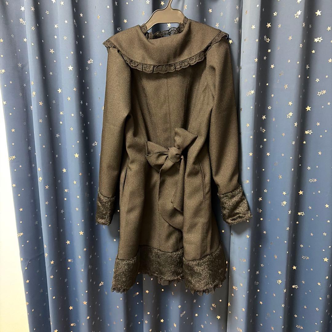 marble クラシカルプリーツケープ付きファーコート　黒　未使用