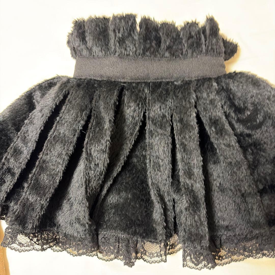 marble クラシカルプリーツケープ付きファーコート　黒　未使用