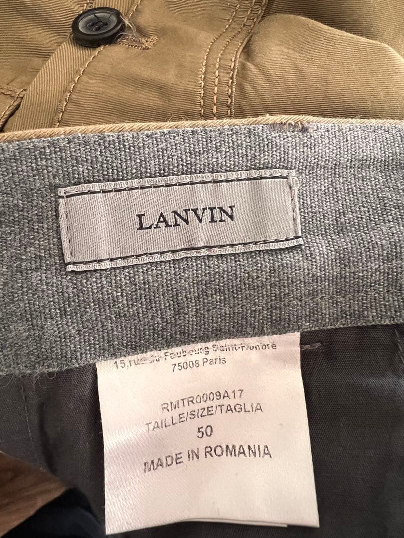 LANVIN ライトブラウン ライダースパンツ