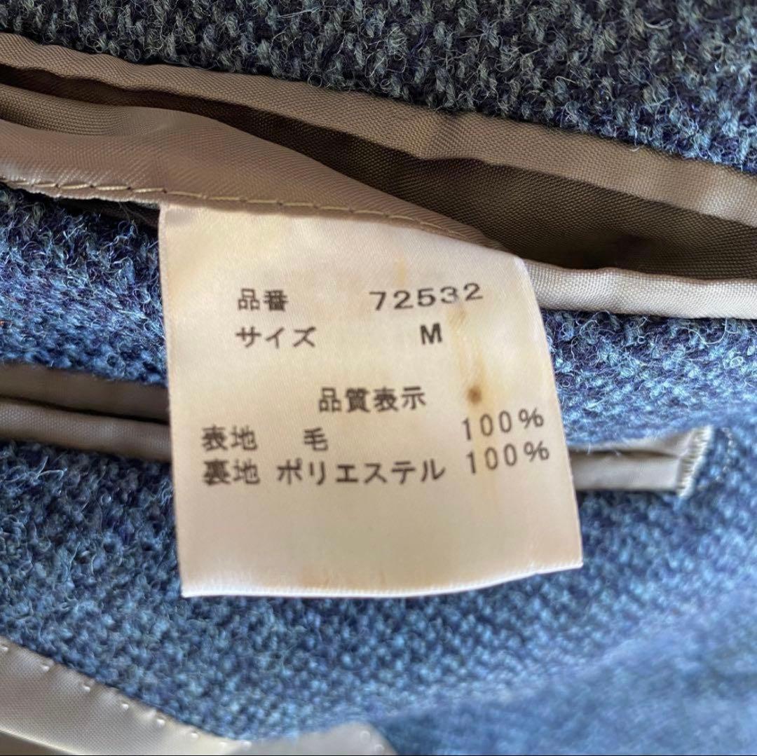 極美品★バラージュ×MOON ツイードテーラード　ヘリンボーン　胡桃ボタン　紺