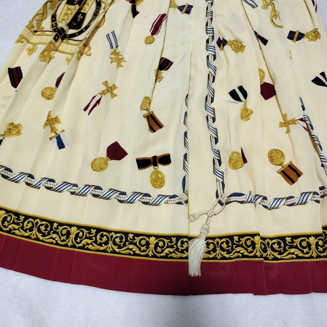 希少 インゲボルグ スカート スカーフ柄 プリーツ ロゴ入り INGEBORG
