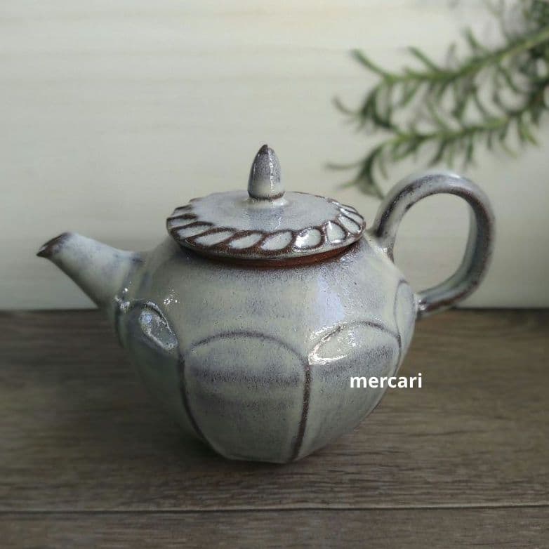 【専用です】仕立て屋陶器 　ポット　急須　薄灰茶②　/ 　薄灰茶マグカップ③