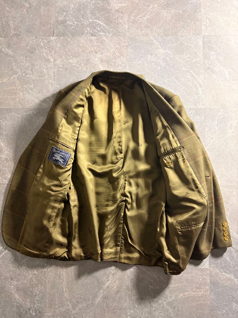 ジャケット・アウター 90s Burberry tweed check tailored jacket