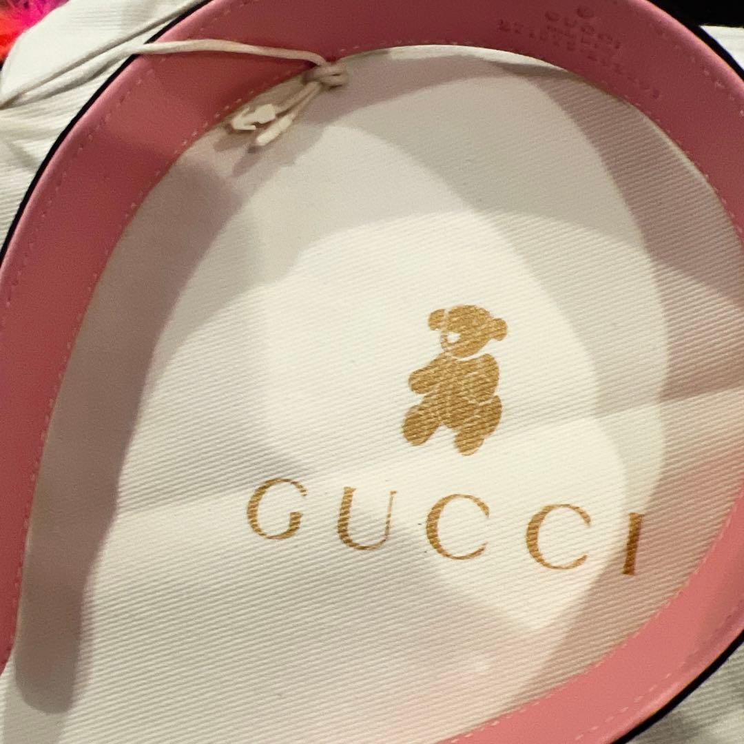 GUCCI クマの耳付きカチューシャ Mサイズ ピンク