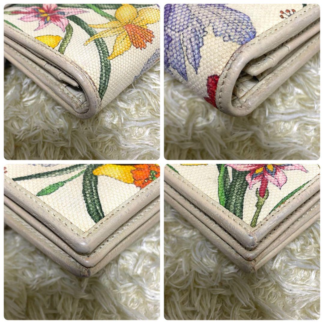 GUCCI グッチ✨ 折り財布 フローラ 二つ折り GGキャンバス 花柄