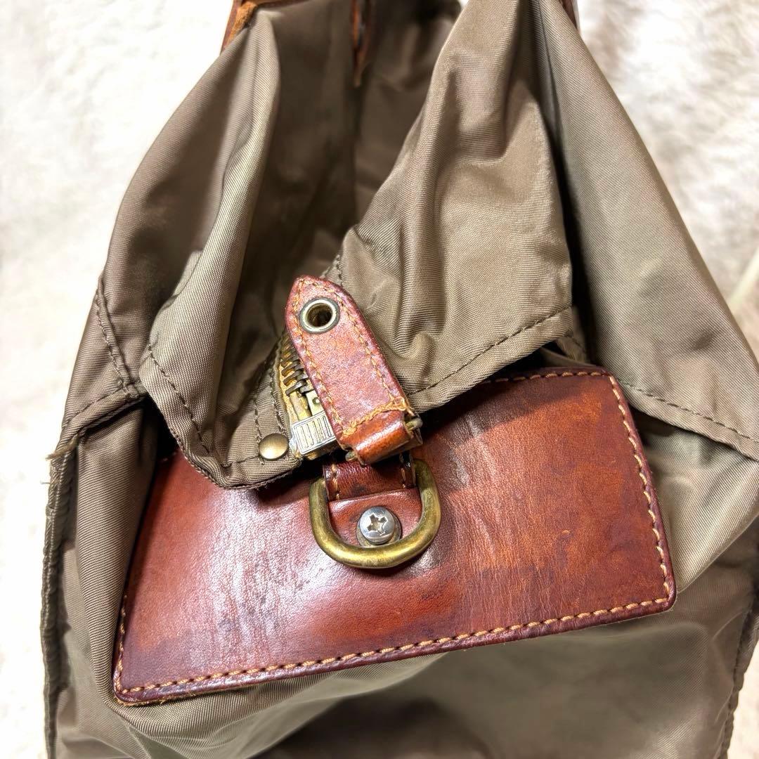 良品✨フェリージ トートバッグ ボストンバッグ ショルダー　オリーブグリーン