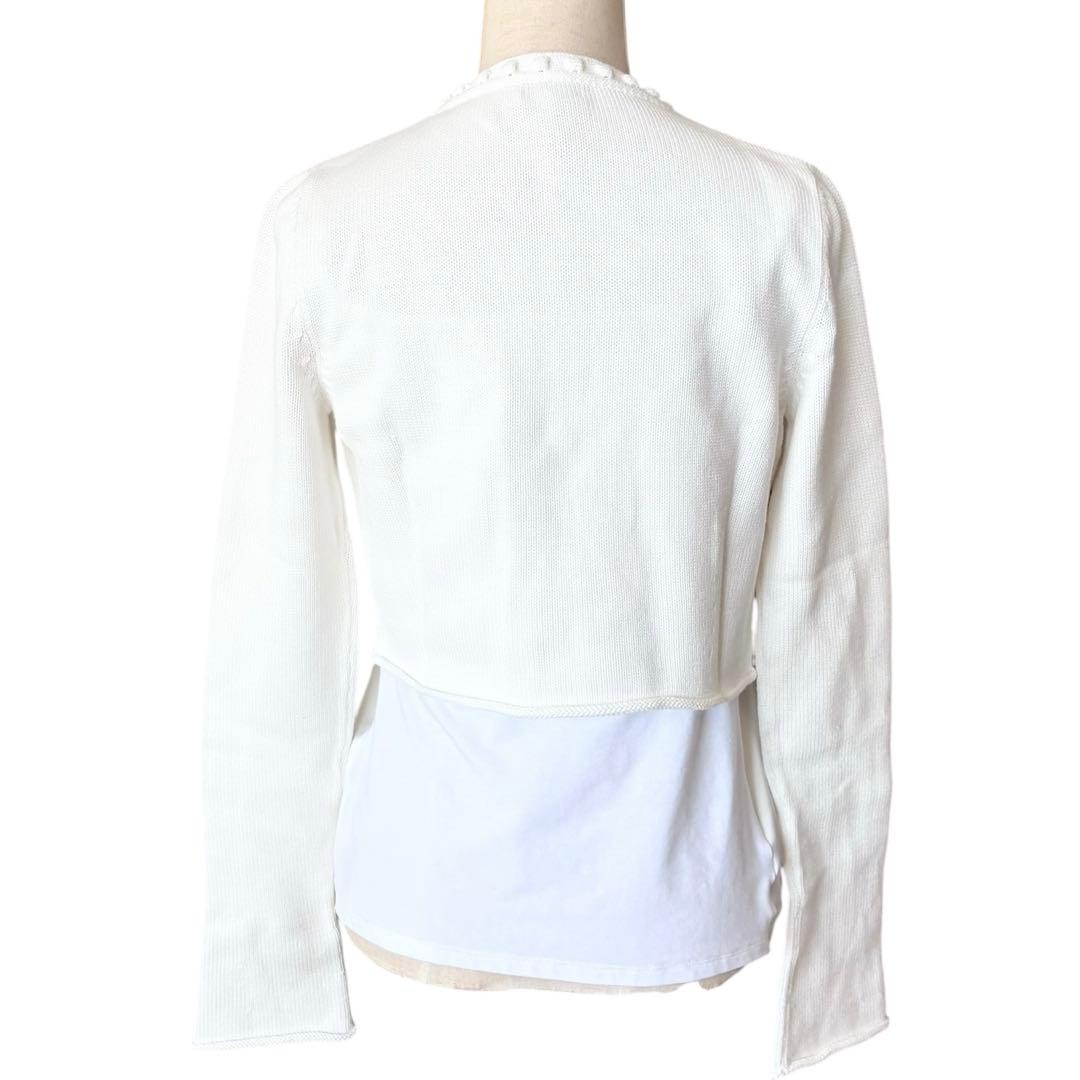 極美品】フォクシーブティック　コットン100%ボレロカーディガン　Sサイズ　白