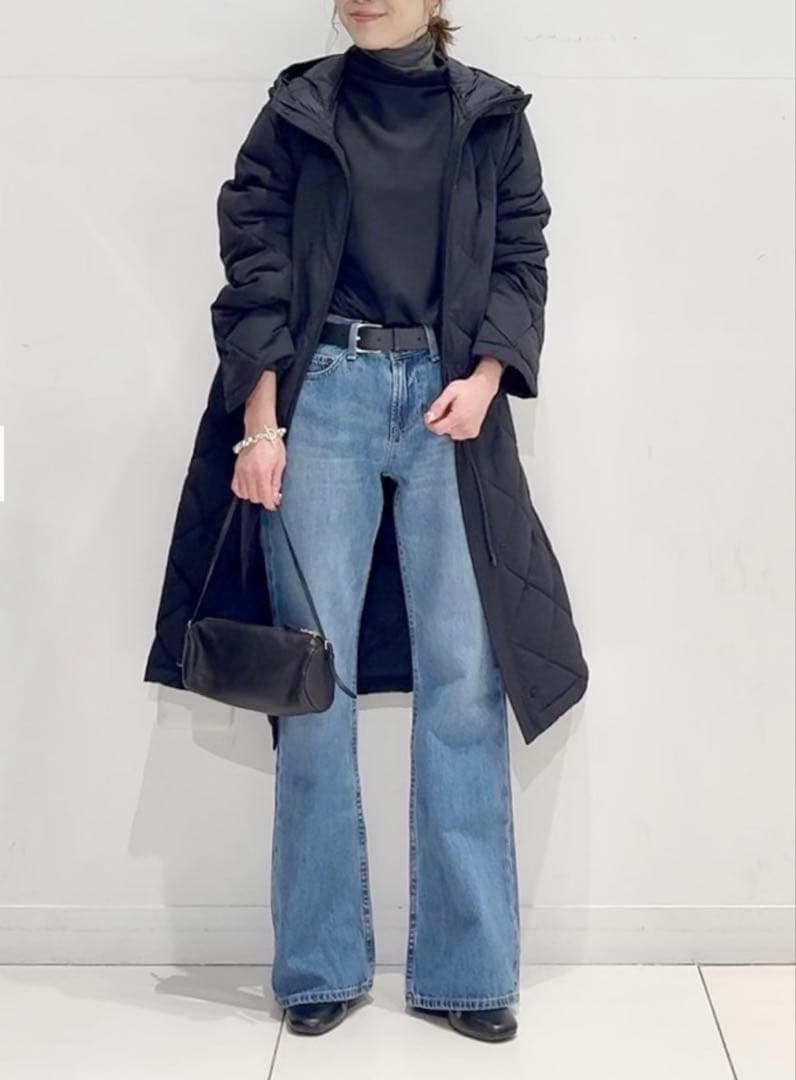 にーな⭐︎新品 ユニクロ パフテックロングコートリラックスフィットブラック