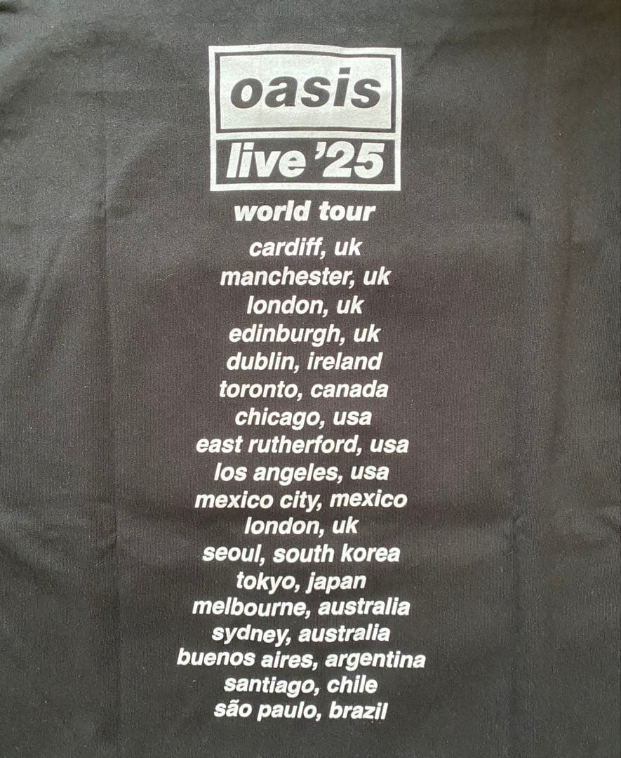 Oasis Tour Photo Mono Tシャツ L　黒 UK本国デザイン