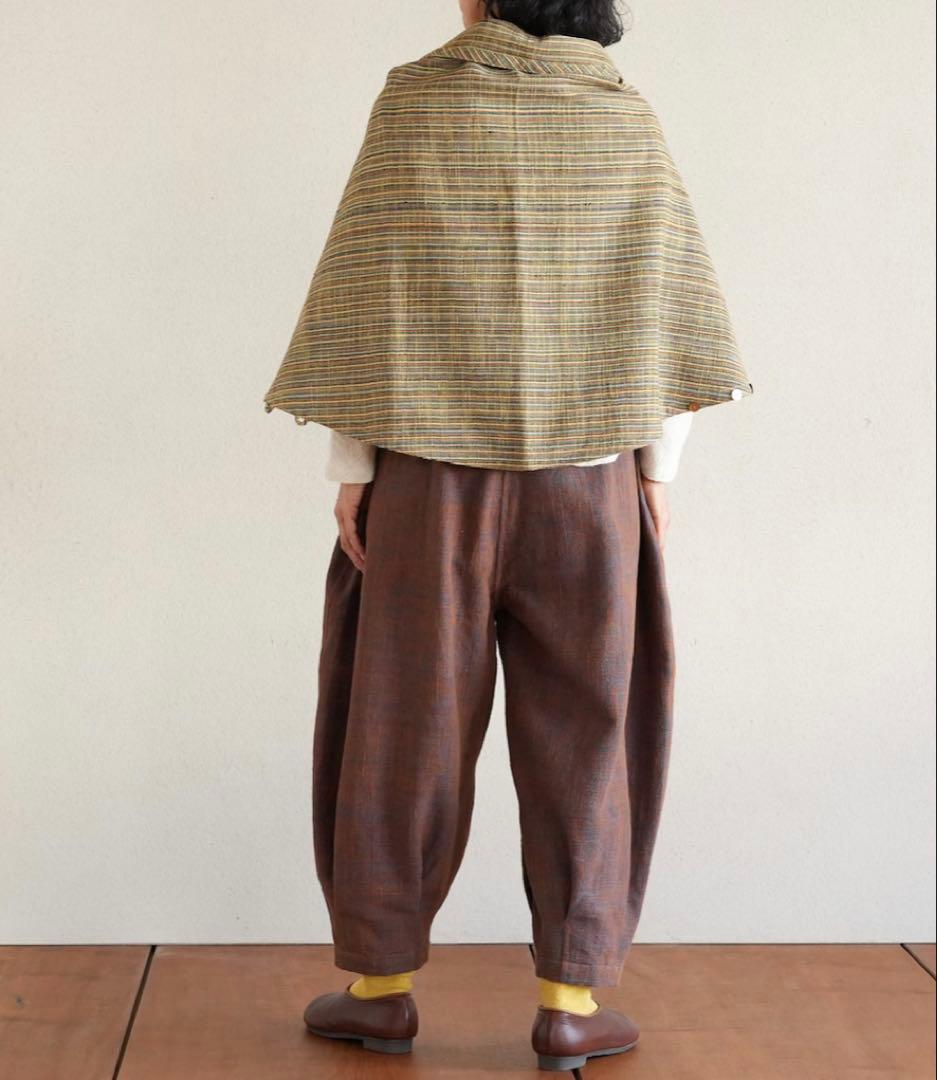 うさとの服  usaato ヘンプコットン 葉っぱストール 美品