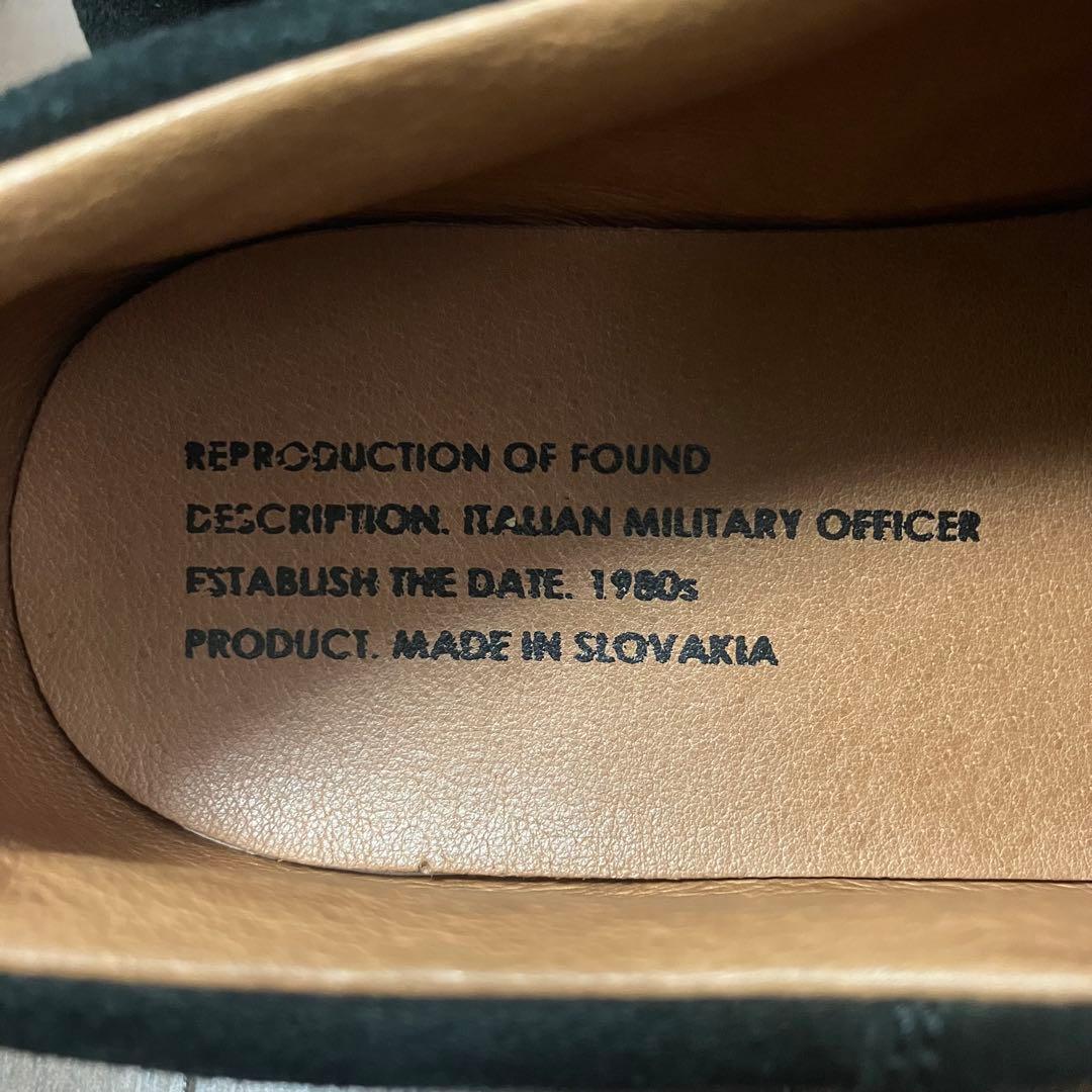リプロダクションオブファウンド イタリア軍オフィサーシューズブラック 42