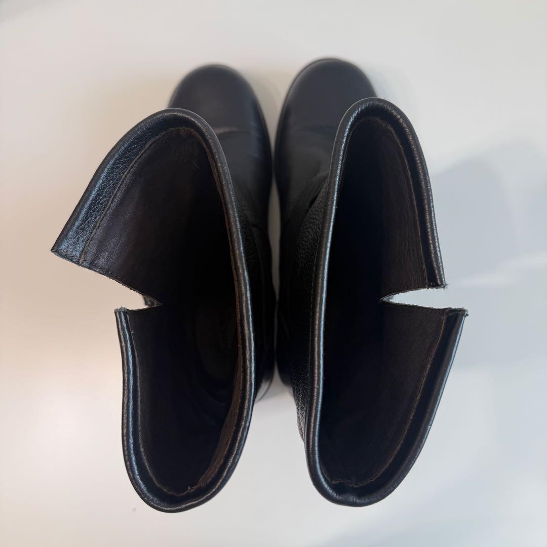 美品 FABIO RUSCONI レザー エンジニアブーツ シボ革 37 黒