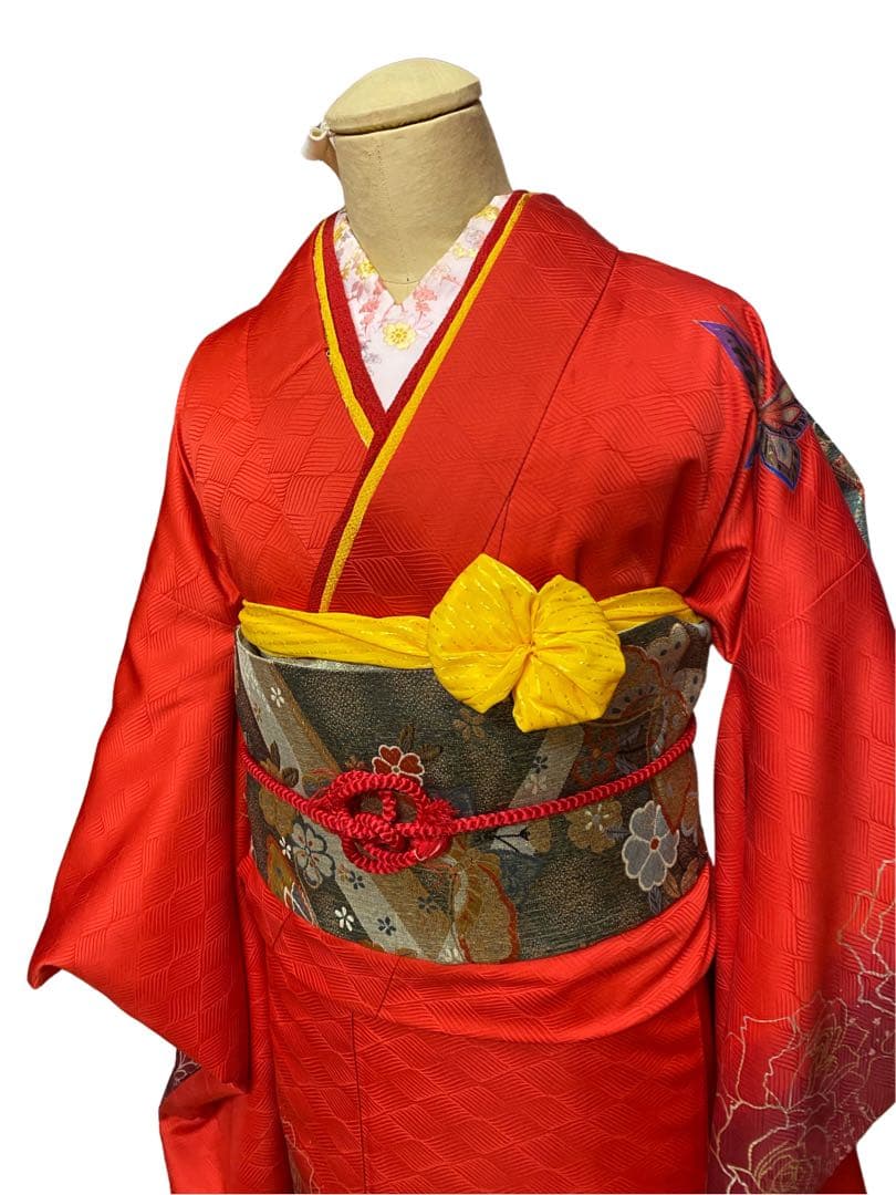 あ*あ様 ④振袖セット 赤 蝶の刺繍