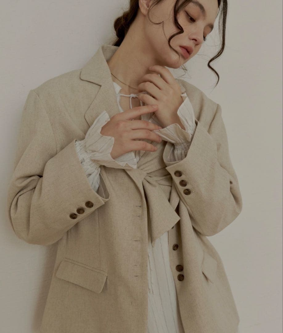 【完売】OLUN linen blend jacket/リネンブレンドジャケット