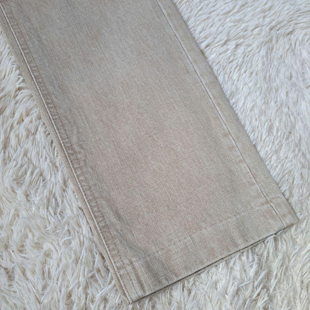 美品 SHISHIKUI BASIC JEANS ベージュ24 レングス+5cm