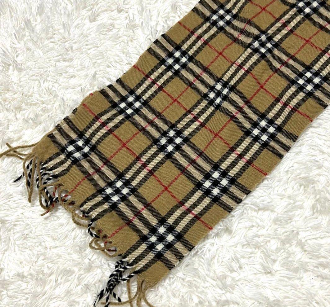 じ*ー様 【極美品✨】バーバリー マフラー ノバチェック ウール ベージュ フリ