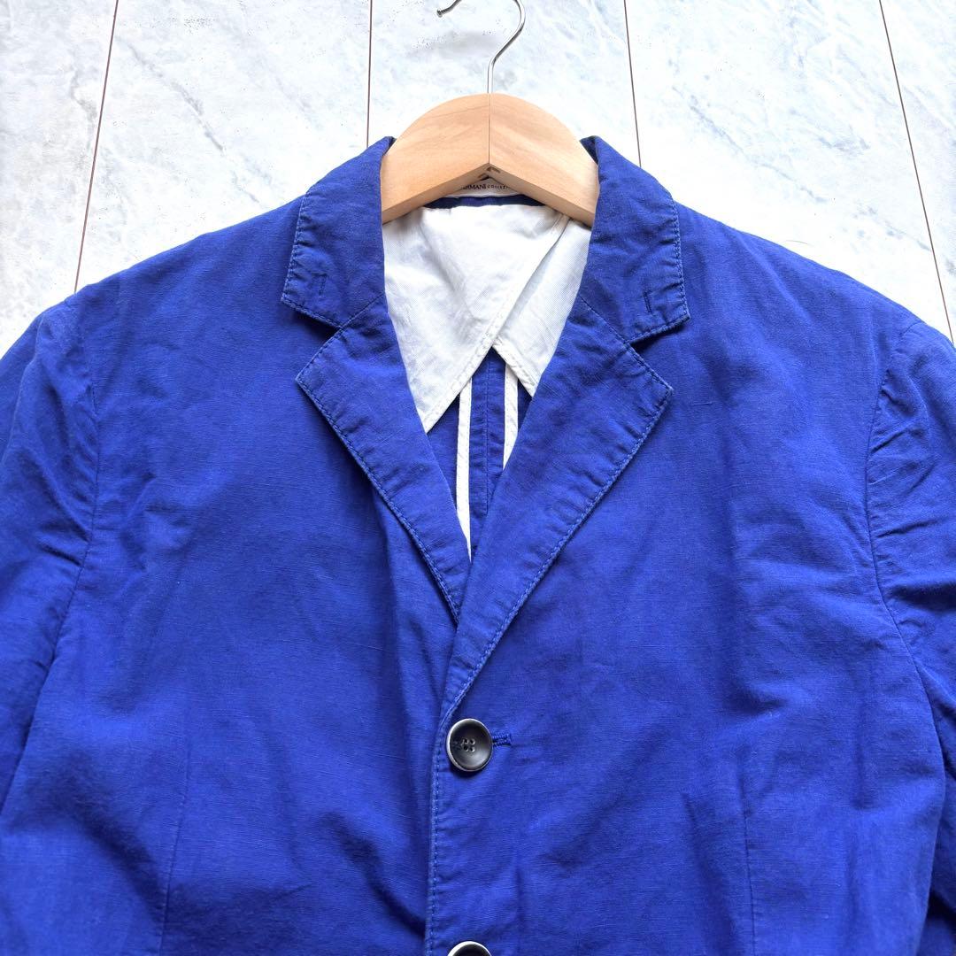 【超希少】ARMANI COLLEZIONI テーラードジャケット　リネン　青