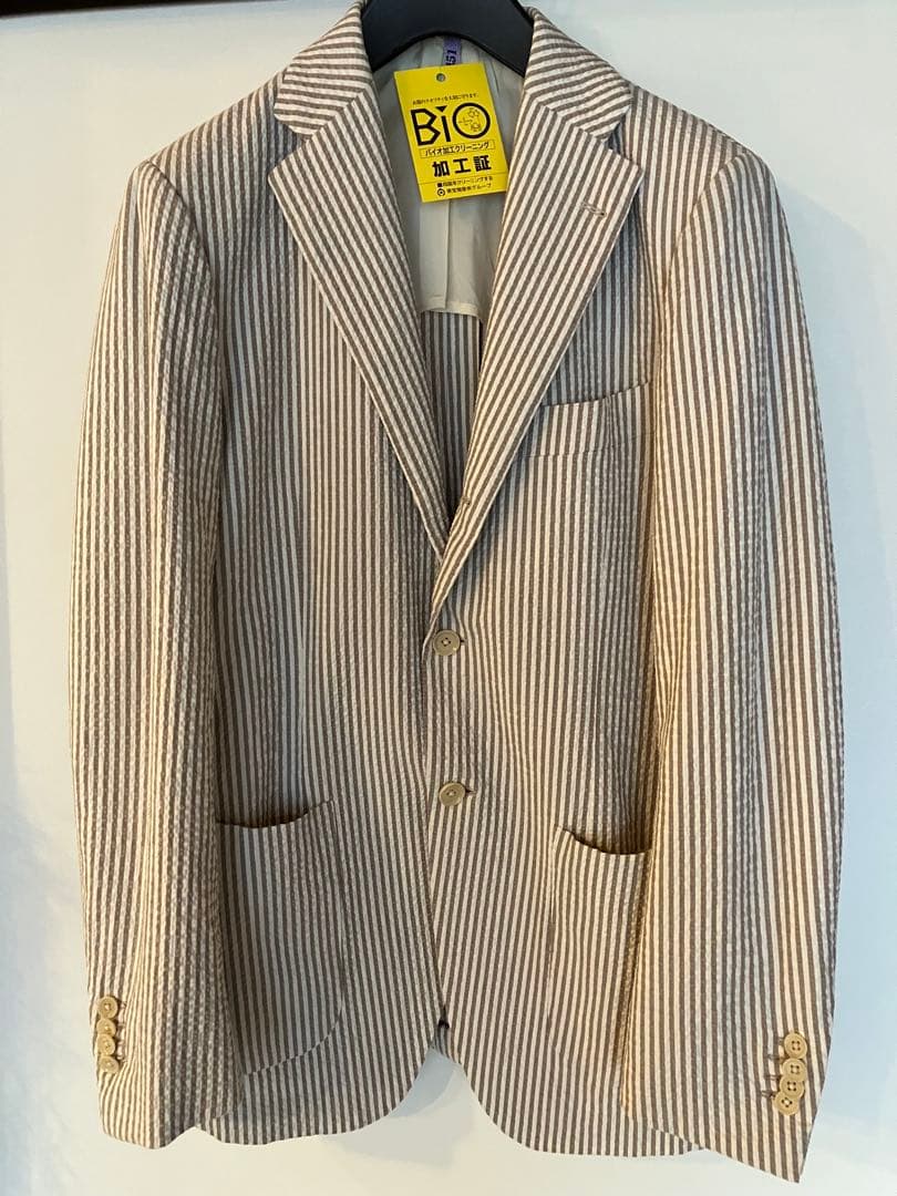 BEAMS F SUBALPINPO シアサッカーストライプ ジャケット