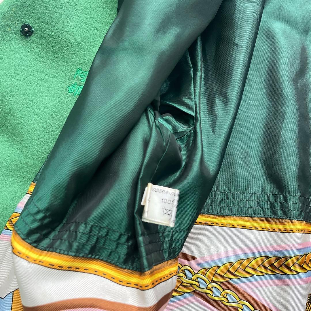 HERNO ヘルノ カシミヤ 100% 裏地 総柄 緑 ロングコート 2XL